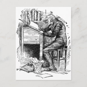 Scrooge at His Desk Postcard