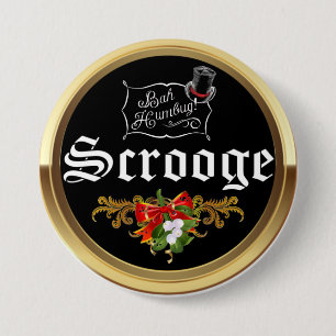 SCROOGE "Bah Humbug!" Mistletoe Christmas Pin