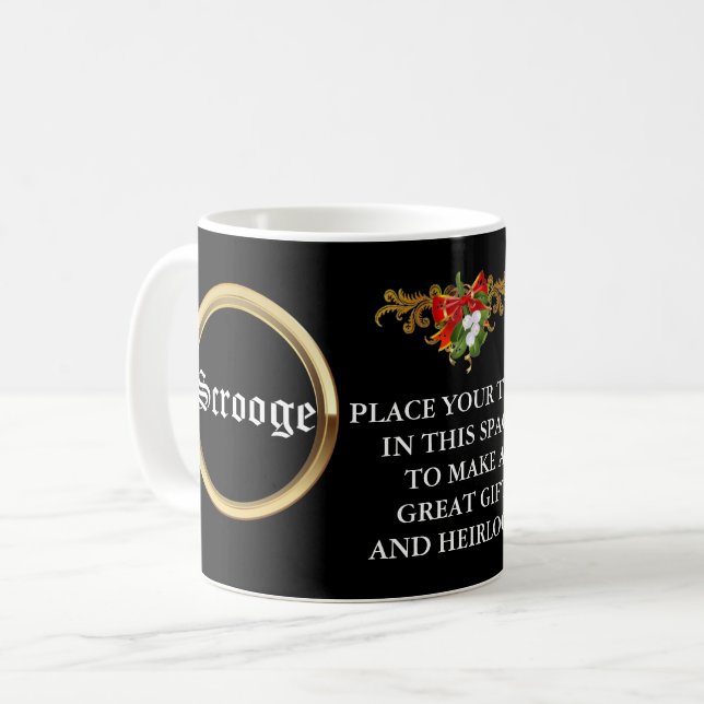 SCROOGE "Bah Humbug!" Personalised Christmas Gift Coffee Mug (Front Left)