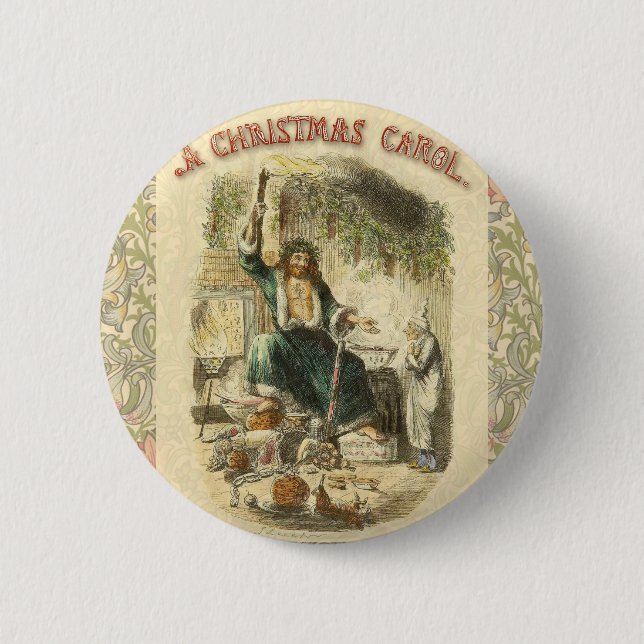 Scrooge Christmas Carol Art Print Illustration 6 Cm Round Badge (Front)