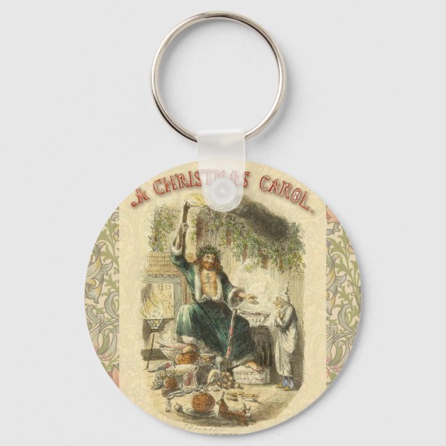 Scrooge Christmas Carol Art Print Illustration Key Ring (Front)