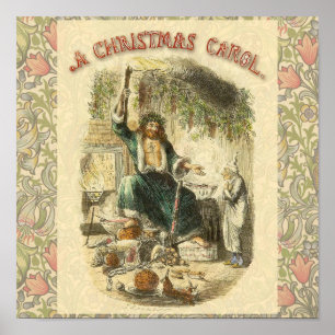Scrooge Ghost of Christmas Present Victorian Poster