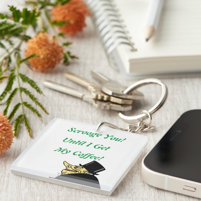 Scrooge You! Cute, cartoon, Christmas Key Ring (Front Right)