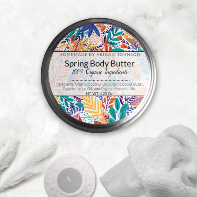 Scrub / Body Butter Leaves + Modern Floral Labels (Creator Uploaded)