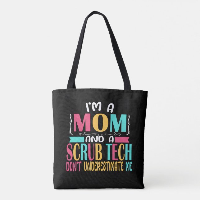 Scrub Tech Mum Surg Technologist Technician Gift Tote Bag (Back)