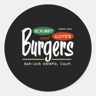Scrubby Lloyd'S Burgers San Luis Obispo California Classic Round Sticker