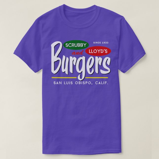 Scrubby  Lloyds Burgers San Luis Obispo California T-Shirt (Design Front)