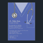 Scrubs Blue Medical Graduation Invitation<br><div class="desc">This blue scrub design is perfect for any graduate in the medical field. The scrub features detailed stitching on the neckline and pocket and a stethoscope draped around the neck. Available in three colours. The invitation is easy to customise with your wording, font, font colour and choice of six paper...</div>