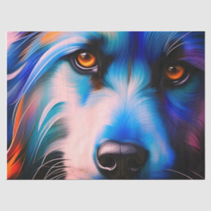 SCRUFFY BLUE N RED TERRIER DOG  TISSUE PAPER