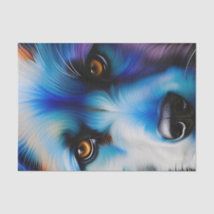 SCRUFFY BLUE TERRIER DOG CLOSE UP TISSUE PAPER