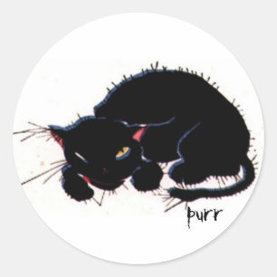 Scruffy Cat Classic Round Sticker