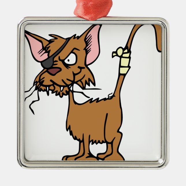 Scruffy Cat Metal Tree Decoration (Front)