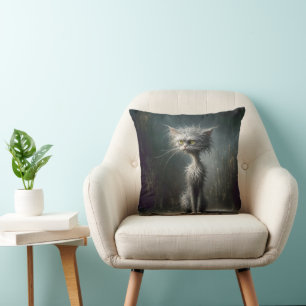 Scruffy City Street Cat Cushion
