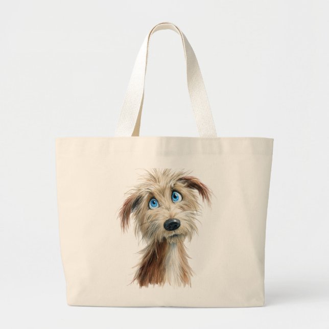 Scruffy Dog Large Tote Bag (Front)