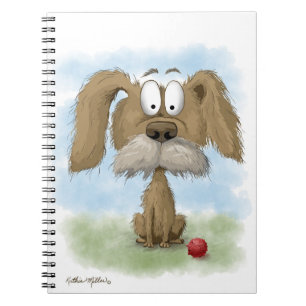 Scruffy Mutt Cartoon with ball Notebook