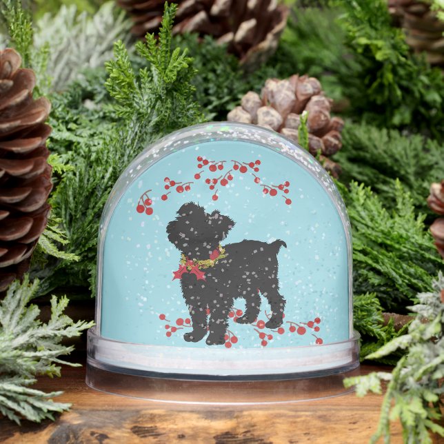 *Scruffy Mutt Naughty n' Cute Christmas  Snowglobe (Winter)