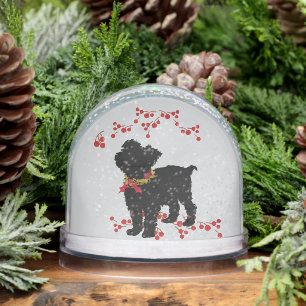 Scruffy Mutt Naughty n' Cute Christmas Snowglobe