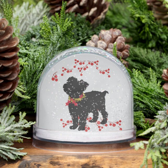 Scruffy Mutt Naughty n' Cute Christmas  Snowglobe (Winter)