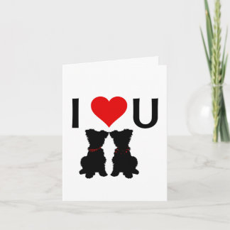 Scruffy Mutts "I Love U" Folded Valentine's Card
