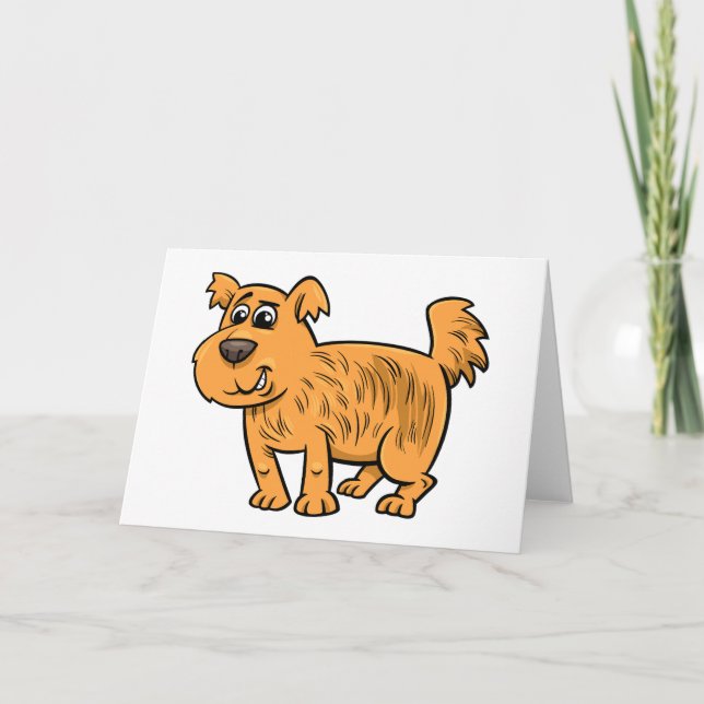 Scruffy Orange Puppy Dog Card (Front)