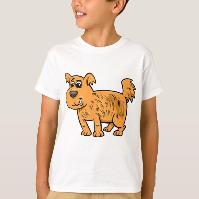 Scruffy Orange Puppy Dog T-Shirt (Front)