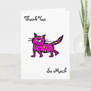 Scruffy Spotty Cat, Thank You, So Much You Card