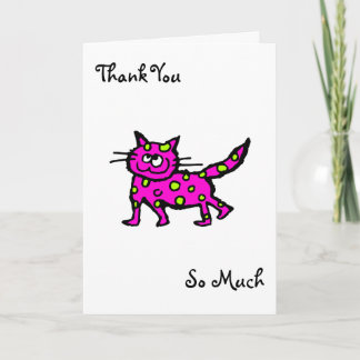 Scruffy Spotty Cat, Thank You, So Much You Card