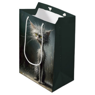 Scruffy Street Cat for Birthday Medium Gift Bag