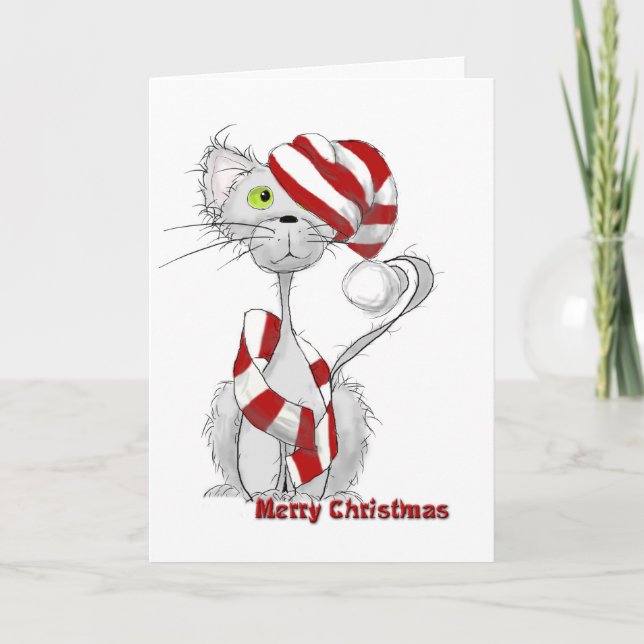 Scruffy the Cat Christmas card (Front)