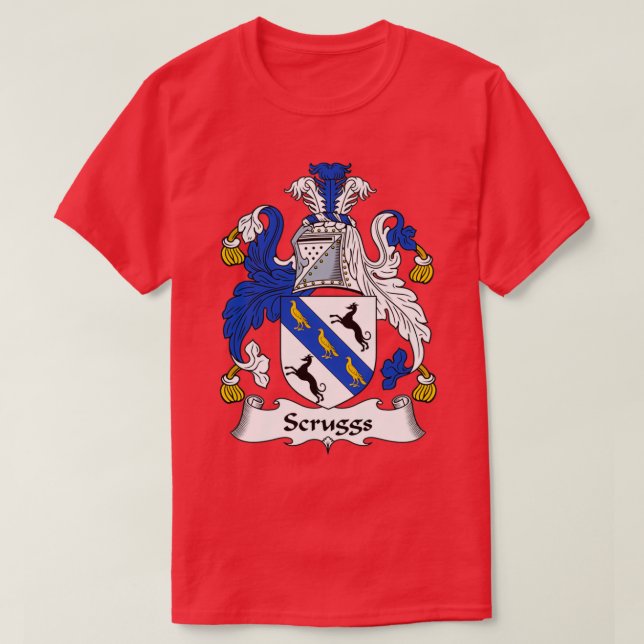 Scruggs Coat of Arms Family Crest  T-Shirt (Design Front)