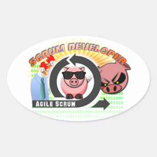 Scrum Developer - Agile software development Oval Sticker