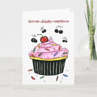 Scrum-diddly-umptious Cupcake greeting card