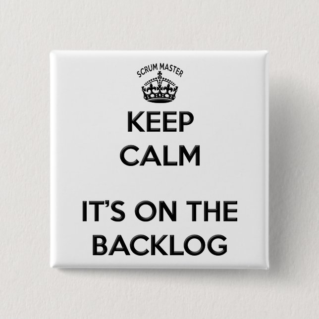 Scrum Master Backlog 15 Cm Square Badge (Front)