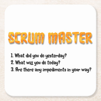 Scrum Master Sprint Questions Square Paper Coaster