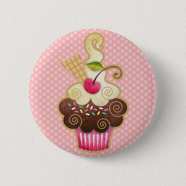 Scrumptious Cupcake 6 Cm Round Badge (Front)