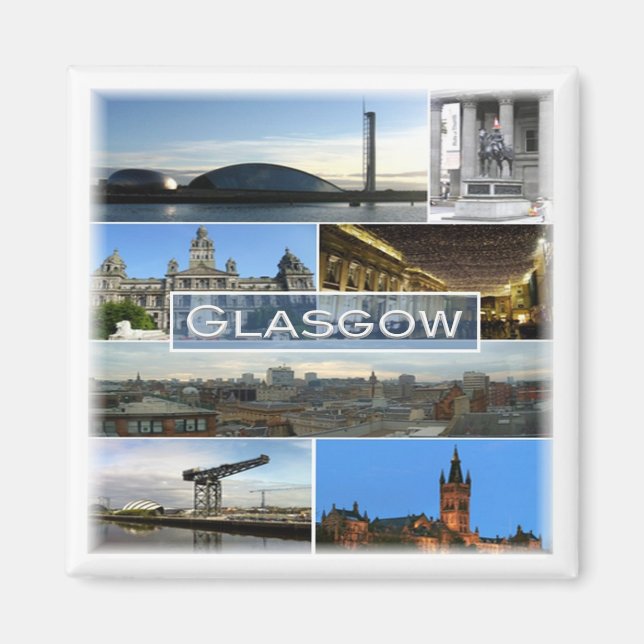 SCT007 GLASGOW, Scotland, Fridge Magnet (Front)