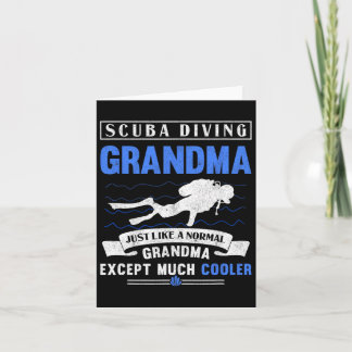 Scu Diving Grandma Dive Grandmother Underwater Scu Card