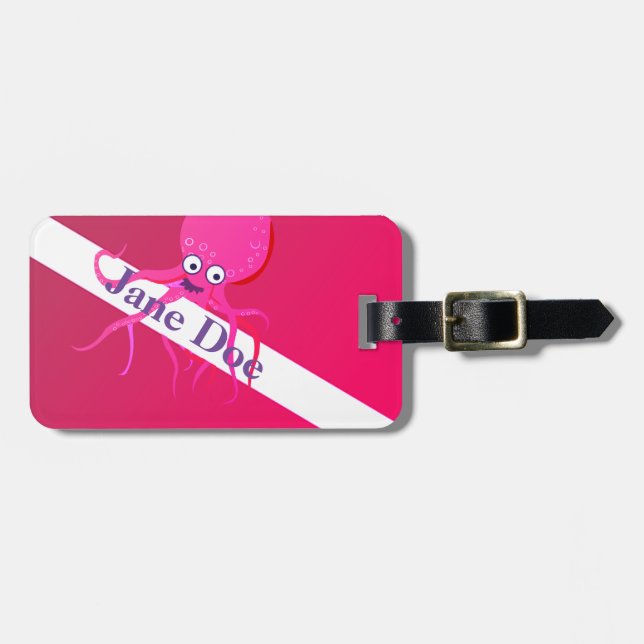 SCUBA BEACH FLAG, TROPICAL DIVERS FLAG LUGGAGE TAG (Front Horizontal)