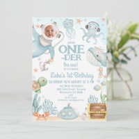 Scuba Blue Diver Oneder the Sea 1st Birthday 