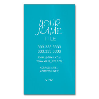 Scuba Blue Freehand Simple Magnetic Business Card