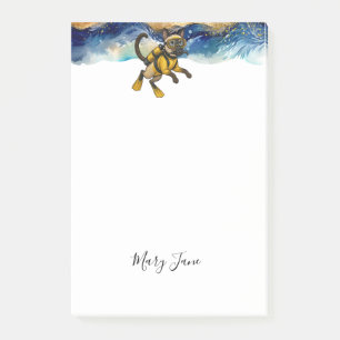 Scuba Cat Diving Blue Wet Suit Post-it Notes