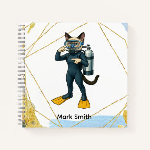 Scuba Cat Diving Under the Sea Notebook
