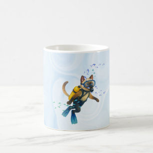 Scuba Cat is diving  Underwater  Coffee Mug