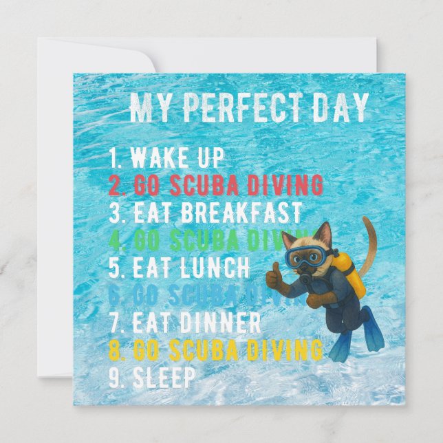 Scuba cat  underwater  holiday card (Front)