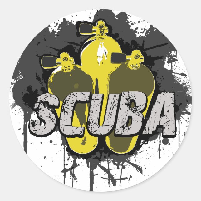 Scuba Classic Round Sticker (Front)