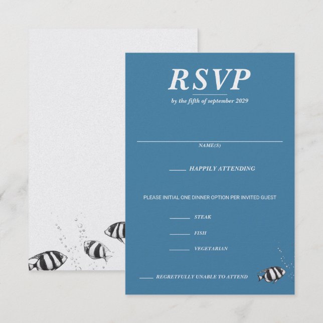 Scuba Couple Food Choices RSVP Card (Front/Back)