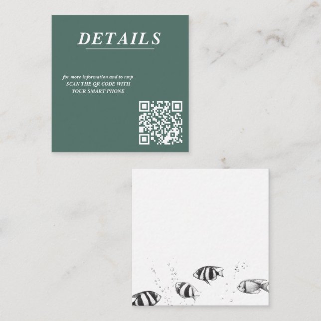 Scuba Couple QR Code Enclosure Card (Front/Back)