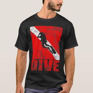 Scuba Dive Diver Down Flag Vintage Diving Gear T-Shirt