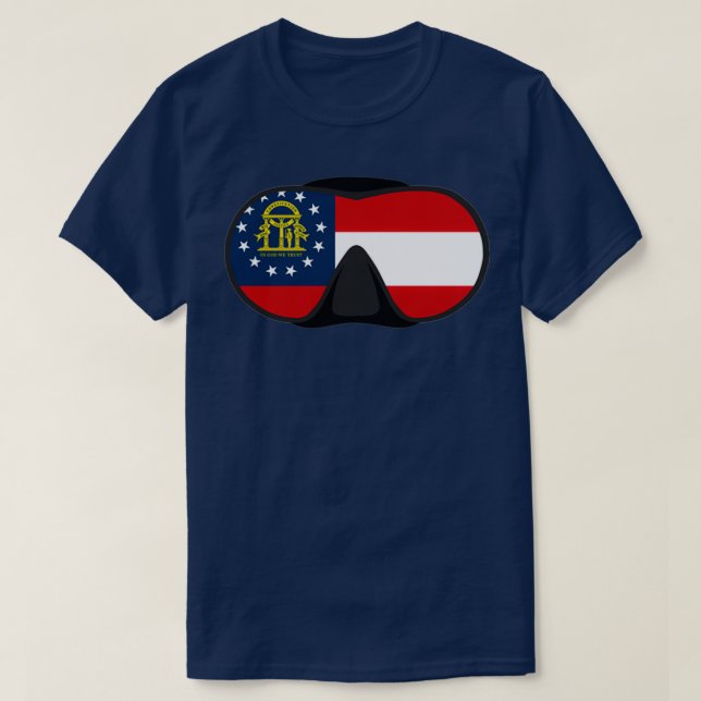 scuba dive mask georgia state flag T-Shirt (Design Front)