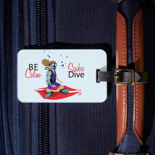 Scuba Dive Meditate Yoga Luggage Tag (Front Insitu 4)